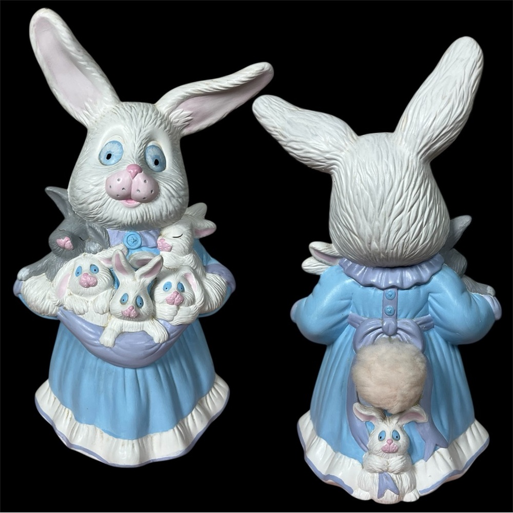Kinda creepy kinda cute ceramic mama Bunny Cottagecore Easter